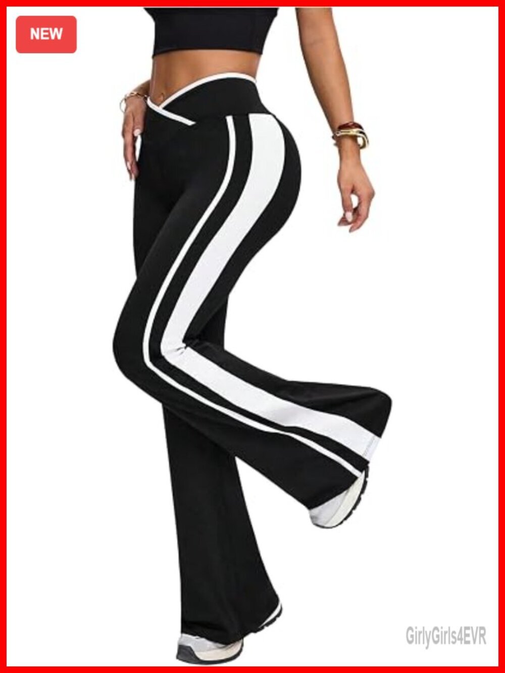 V Crossover Flare Leggings High Waist Bell Bottom Bootcut Yoga Pants Stretchy